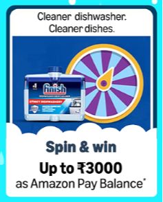 Amazon Festive Offer Finish Spin and win : Upto ₹3000 Amazon Pay Balance