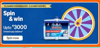 Amazon Finish Spin &amp; Win : Win Upto ₹3000 On Amazon pay Balance