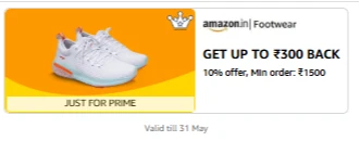 Amazon Footwear : 10% Cashback on ₹1500