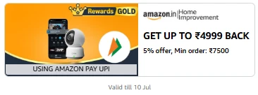 Amazon Home Improvement : 5% Cashback on ₹7500