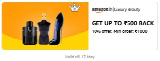 Amazon Luxury Beauty : 10% Cashback on ₹1000