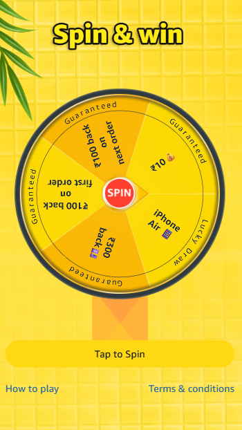 Amazon New Spin & Win : Rs.10/20