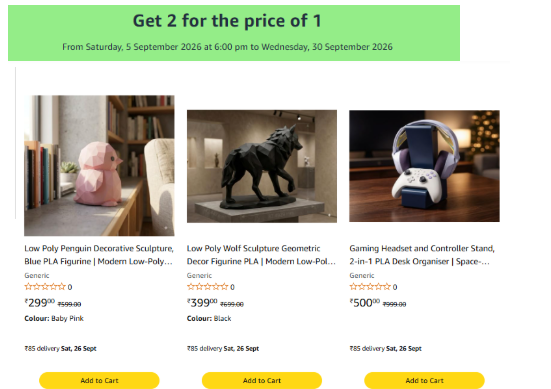 Amazon Offer: Home decor Products Get 2 for the Price Of 1
