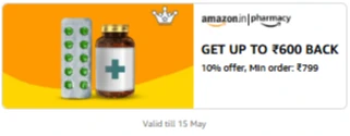 Amazon Pharmacy : 10% Cashback on ₹799