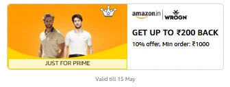 Amazon Wrogn : 10% Cashback on ₹1000