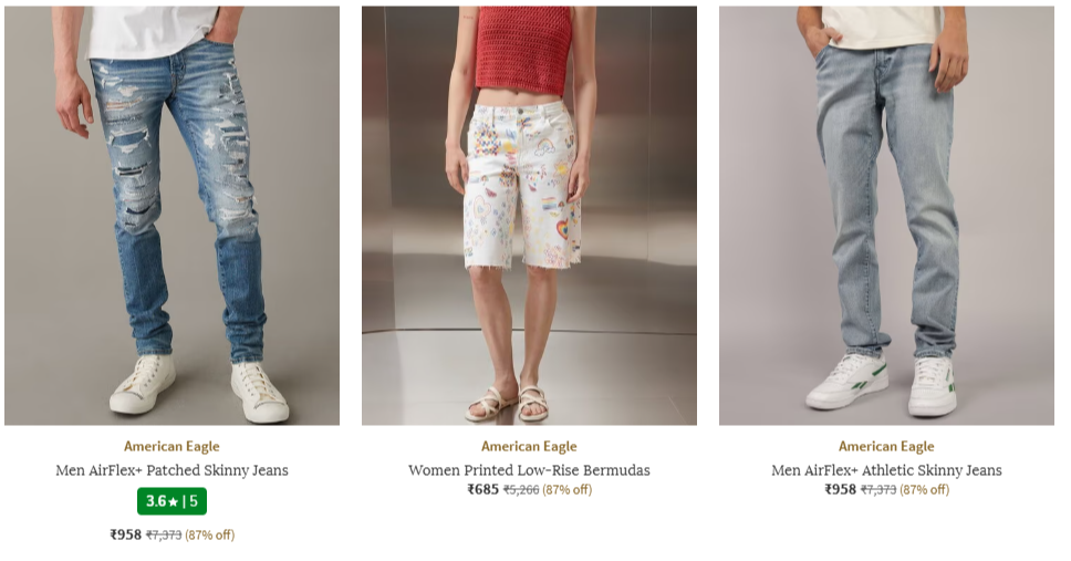 American Eagle at minimum 82% Discount