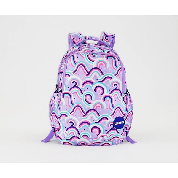 American Tourister Starlet | 25.5L Backpack | School Bag | 3 Compartments | School Bag for Girls | Purple | 1 Year Globa