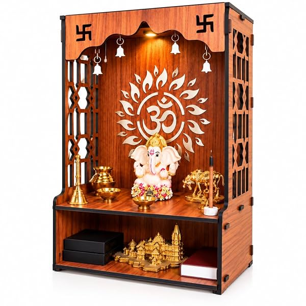 Anchara Wooden Temple for Home | Handcrafted Pooja Mandir