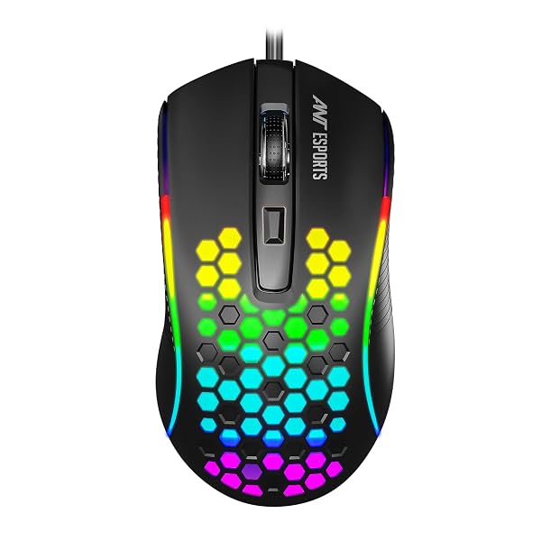 Ant Esports GM80 V2 Wired Gaming Mouse with RGB Lighting, Up to 3600 DPI