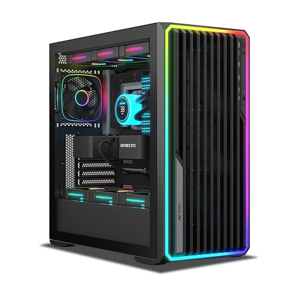 Ant Esports Mesh X 360 Mid-Tower Computer Case/Gaming Cabinet - Black | Pre-Installed 4 ARGB Fans