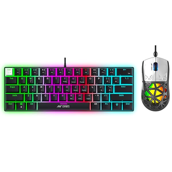 Ant Esports Thunder10 60% Wired Mechanical Gaming Keyboard & Mouse Combo (Brown Switch, RGB, 3200 DPI)