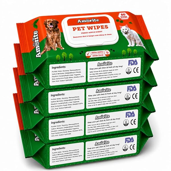 Anti-Bacterial Pet Wipes, 320 Count * Pack of 4