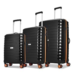 Aristocrat Altitude Set of 3 (Cabin+Medium+Large) Trolley Bags, Black