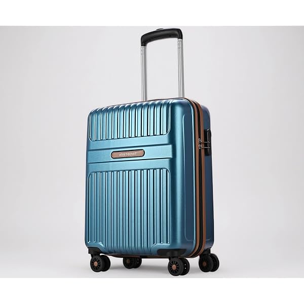 Aristocrat Atlas Cabin Polycarbonate Hard Case 8-Wheel Trolley Bag, Blue