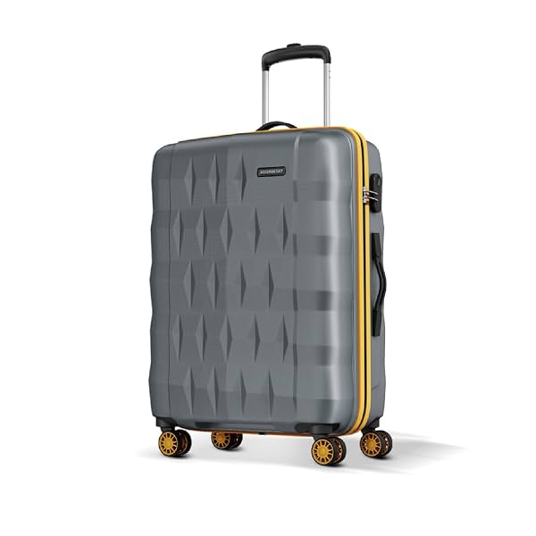 Aristocrat Comet Large 8-Wheel Hard Case Trolley Bag, Grey (3-Year Warranty)