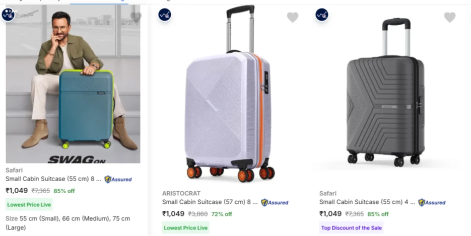 Aristocrat Suitcases at minimum 86% Discount
