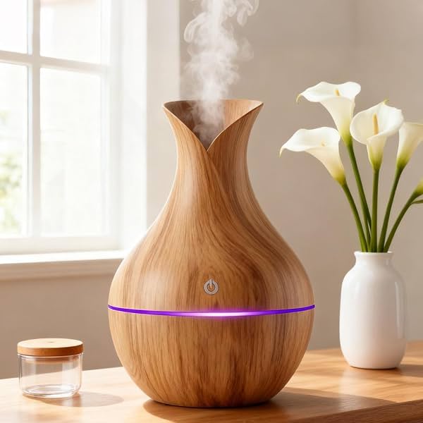Aroma Diffuser with Wooden Finish, Ultrasonic Essential Oil Diffuser