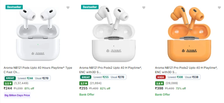 Aroma Earbuds Starting at ₹244