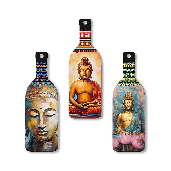 Artvibes Meditating Gautam Buddha Wooden Wall Hanging (WH_9507N)