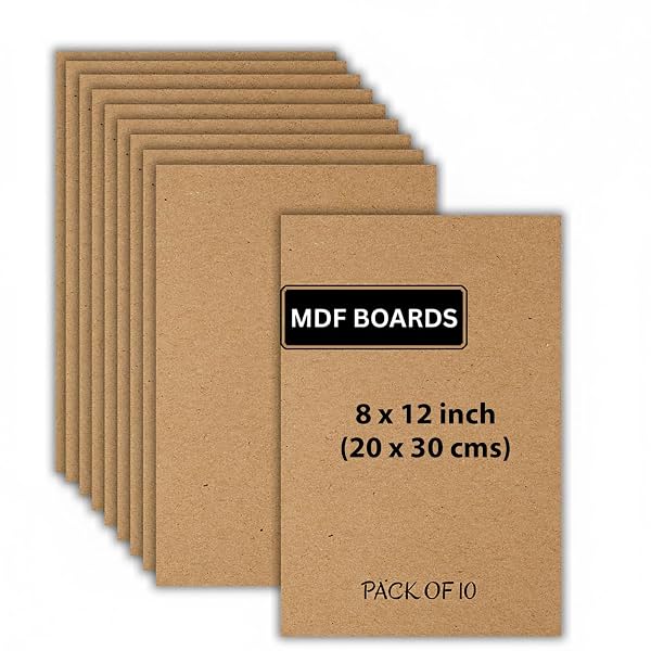 ArtzFolio MDF Board 2.1mm Cutout Sheets 8x12 Inch pack of 10