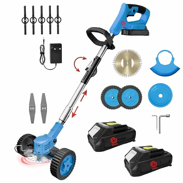 BENAVJI Electric Cordless Rechargeable Grass & Edge Cutter 2 x 48V - 25cm Cutting Width