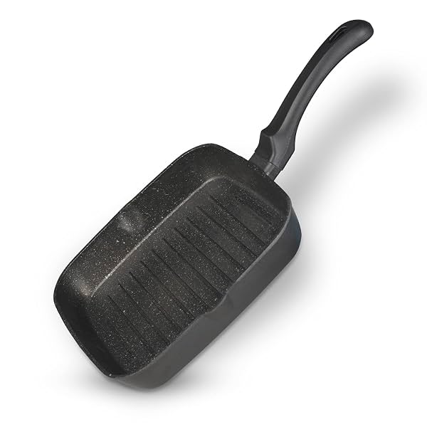 BERGNER Black Diecast Aluminium Square Grill Pan 24cm
