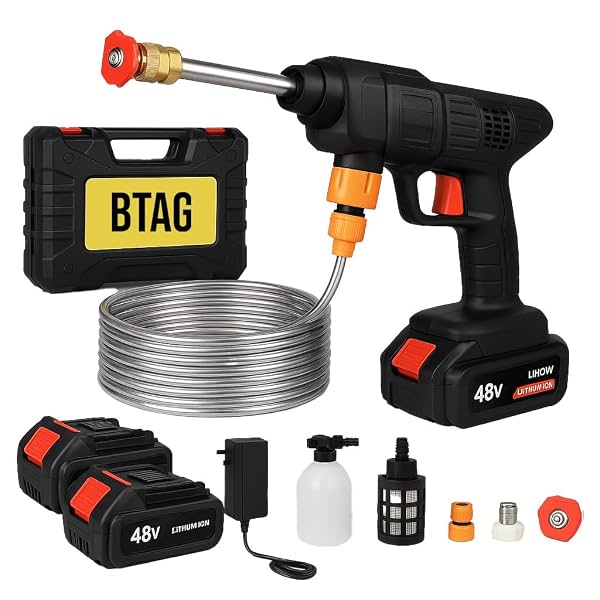 BTAG 48V Cordless High Pressure Car Washer Gun with Double Battery