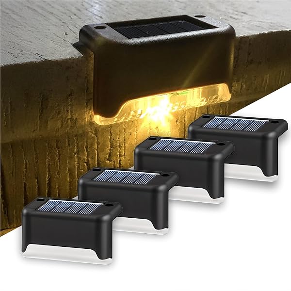 BTAG Solar-Powered Deck Light Outdoor Lighting (Pack of 4)