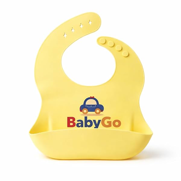 BabyGo Silicone Feeding Bib (Yellow)