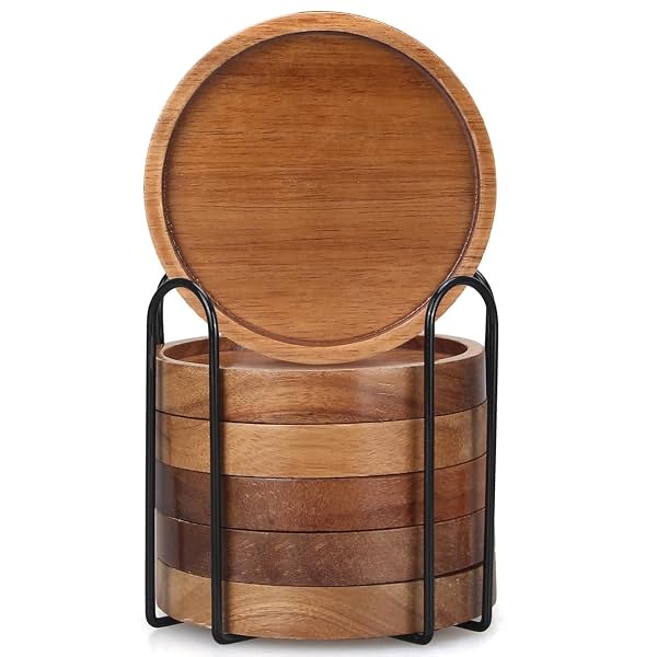 Bamboo Wooden Heat Resistant Trivet Coaster Set Pack of 6
