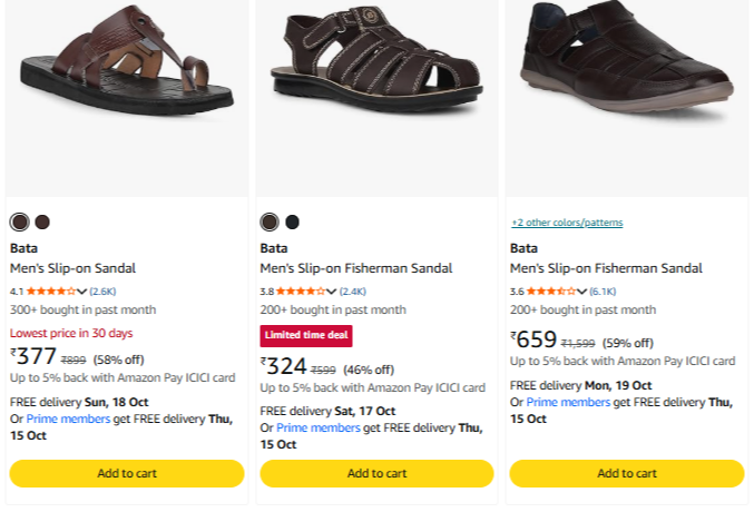 Bata sandals for men and women up to 70% Discount