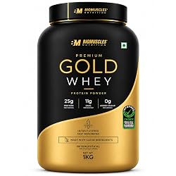 Bigmuscles Nutrition Premium Gold Whey Protein, Rich Chocolate, 1Kg