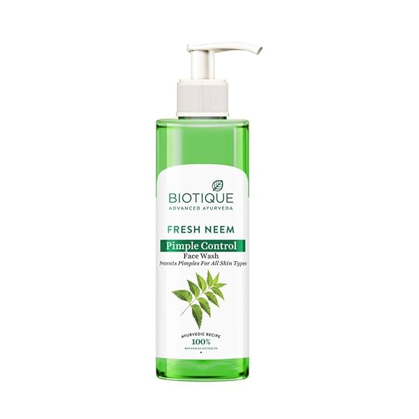 Biotique Fresh Neem Pimple Control Face Wash| Ayurvedic and Organically Pure| Prevents Pimples |100% Botanical Extracts|