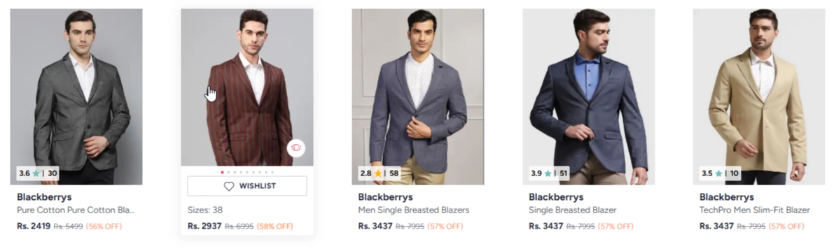 Blackberry Men's Blazers at minimum 54% Discount