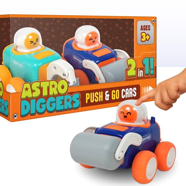 Bloomingo Astro Diggers Cosmosis Press & Go Space Construction Vehicles (Set of 2)