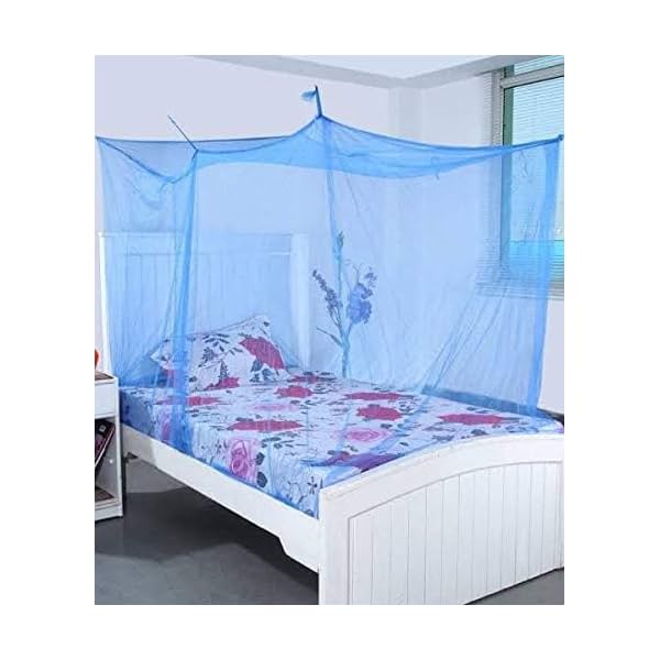 Blue Double Bed Mosquito Nets Avoid Annoying Insects, King and Queen Size