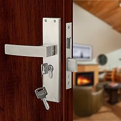 Blue Space Premium 8\' Cylindrical Mortise Door Lock Handle Set with Brass Lock Body