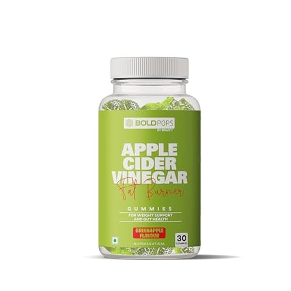 Boldfit Boldpops Apple Cider Vinegar Gummies with Mother and Vitamin B12, 30 Gummies