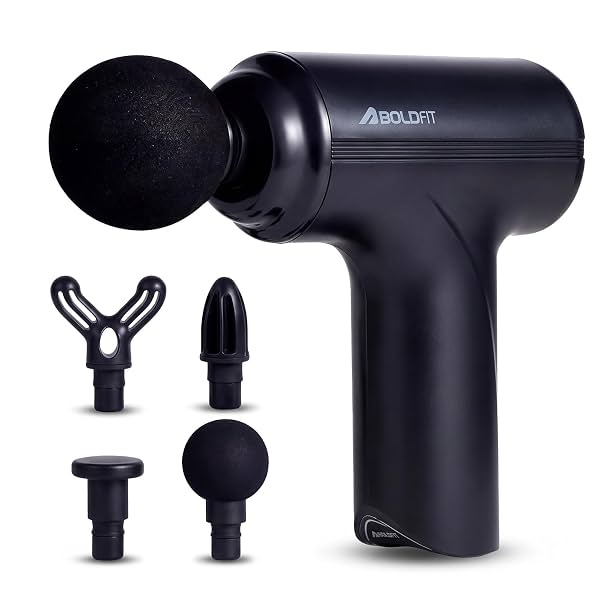 Boldfit Massage Gun for Pain Relief Full Body Deep Tissue Muscle Massager with 4