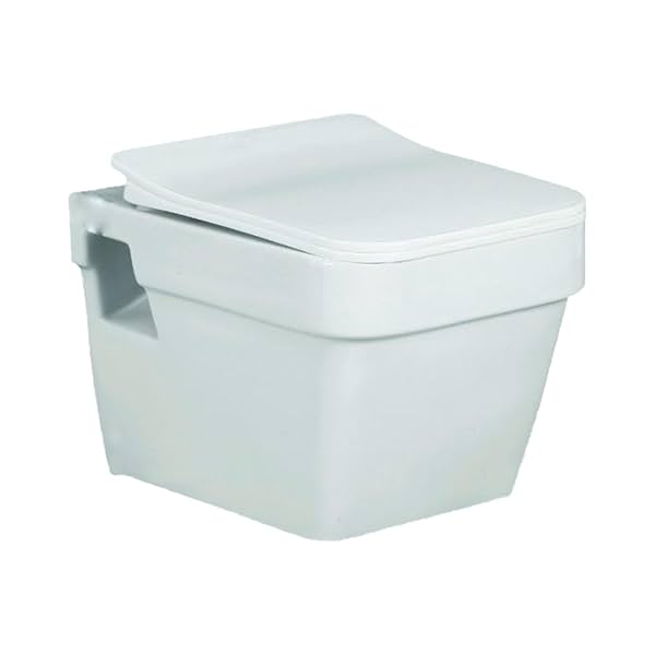BonKaso Premium Wall Hung Ceramic Rimless Commode
