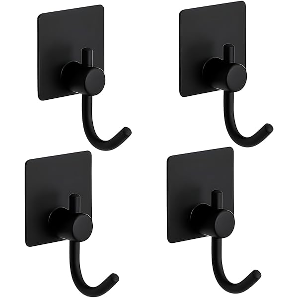 Boniry 4 Pack Wall Adhesive Hooks, Waterproof Stainless Steel Wall Hook,Best Use