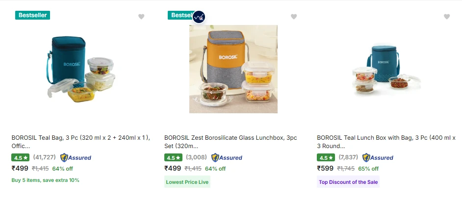 Borosil Bag Lunch Boxes Starting From @ ₹499