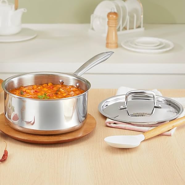 Borosil Cookfresh Triply Stainless Steel Straight Shape Sauce Pan