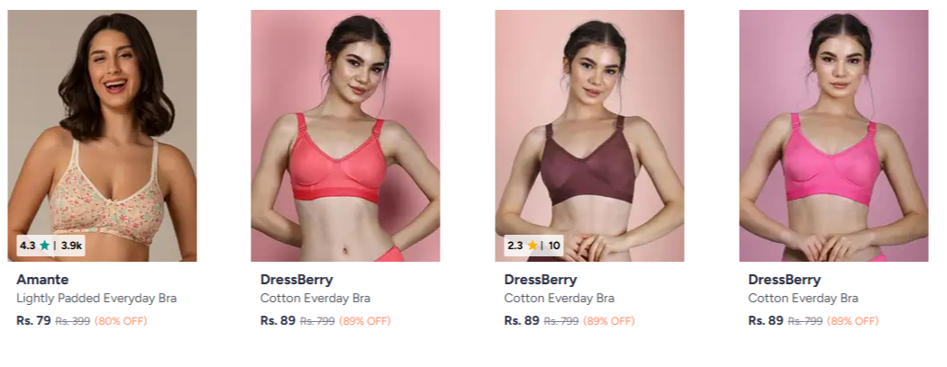 Bra at minimum 80% Discount