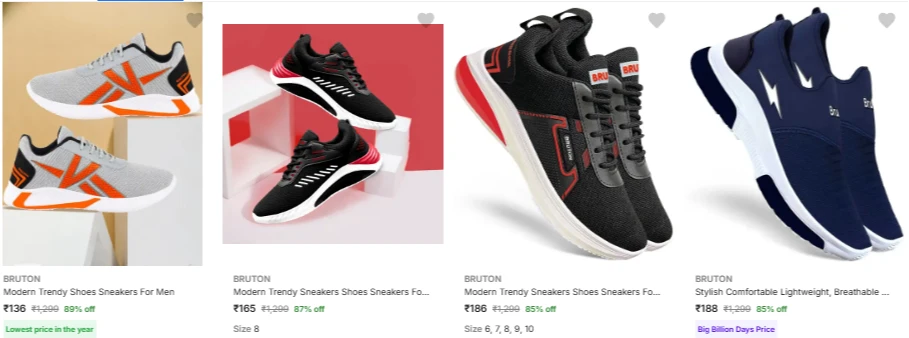 Bruton Men’s Casual Shoes starting from @ ₹136