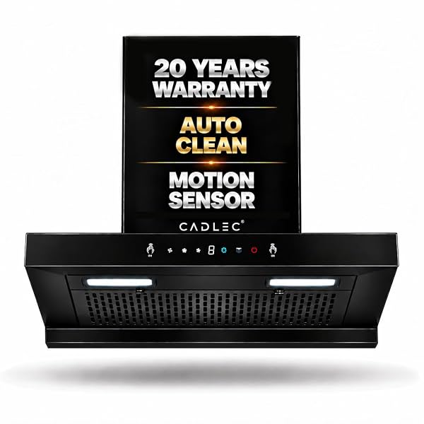 CADLEC PeakFlow 60cm T-Shape Kitchen Chimney | 1400 m³/hr High Suction