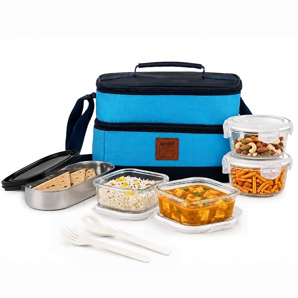 CELLO All Day Meal Glass Lunch Box for Office Use