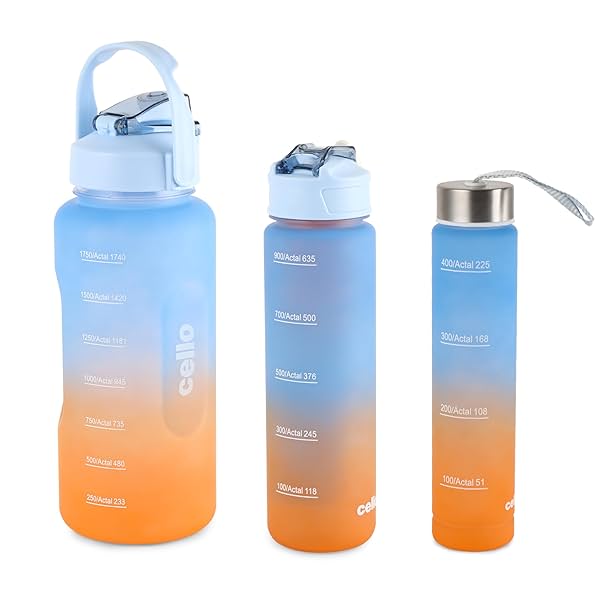 CELLO All Day Set of 3 Pieces Water Bottles Daily Use