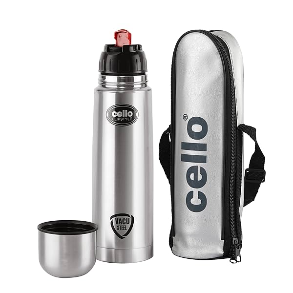 CELLO Flipstyle Insulated Stainless Steel Flask Water Bottle with Jacket