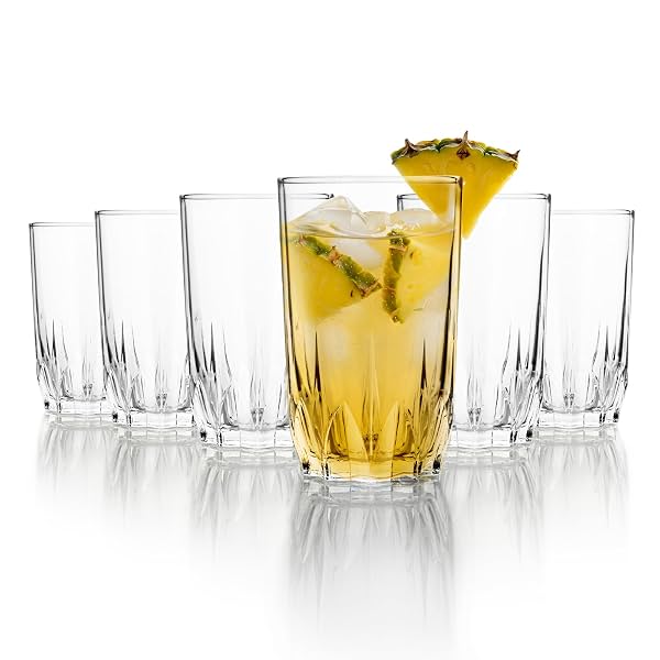 CELLO Glaze Glass Set of 6 Pcs 180ml, Transparent | Freezer & Fridge Safe